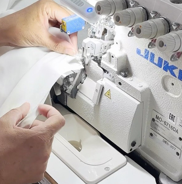 Factory machine sewing clothes